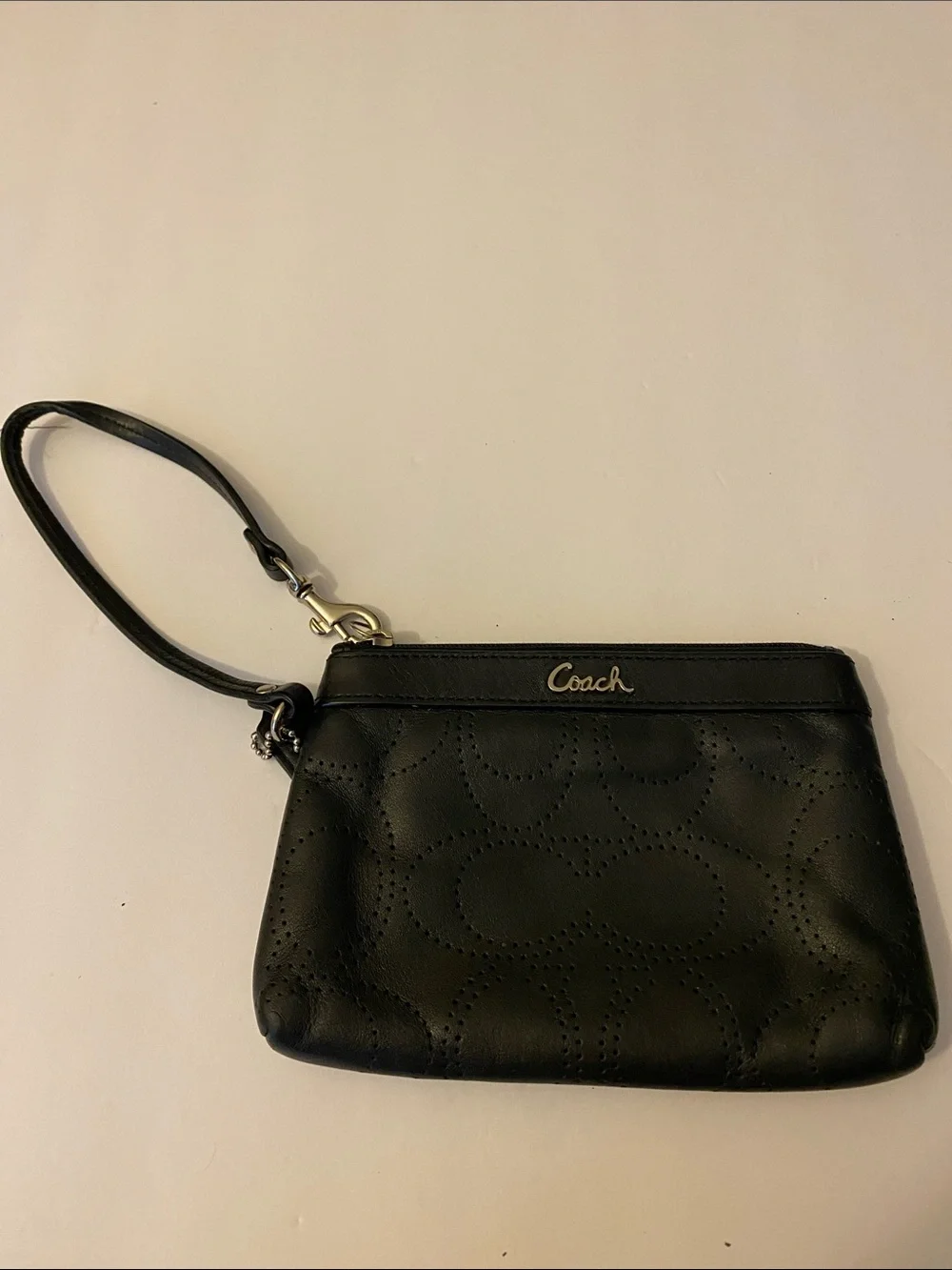 Coach Perforated Signature Wristlet
